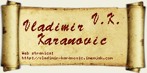 Vladimir Karanović vizit kartica
